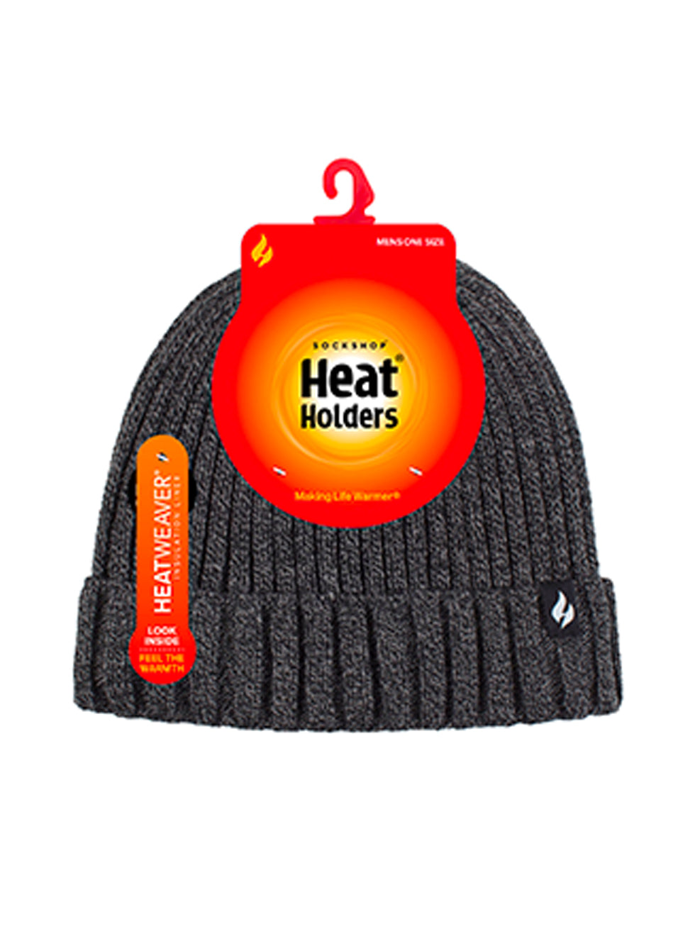 Heat Holders Heat holders chunky rib turnover hat CHARCOAL