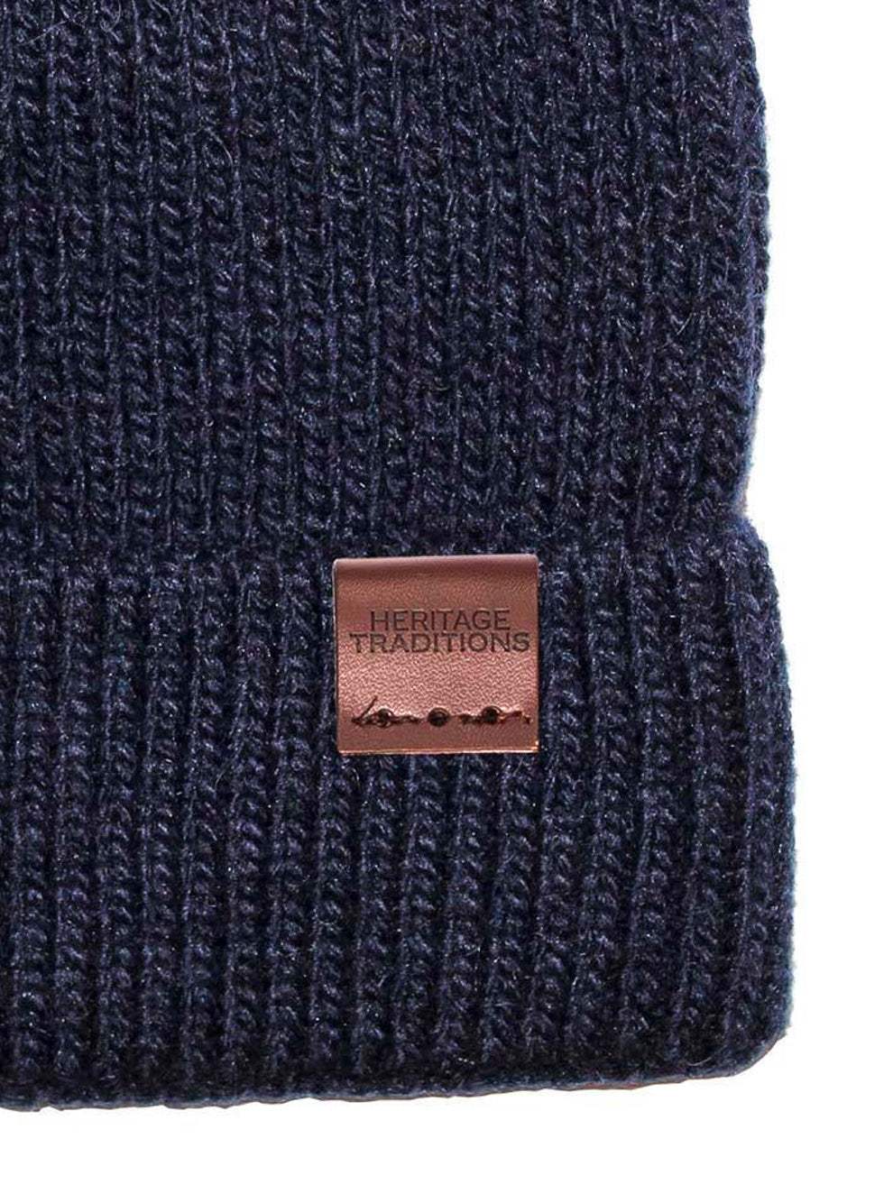 Heritage Traditions Fisherman Wool Mix Beanie Navy