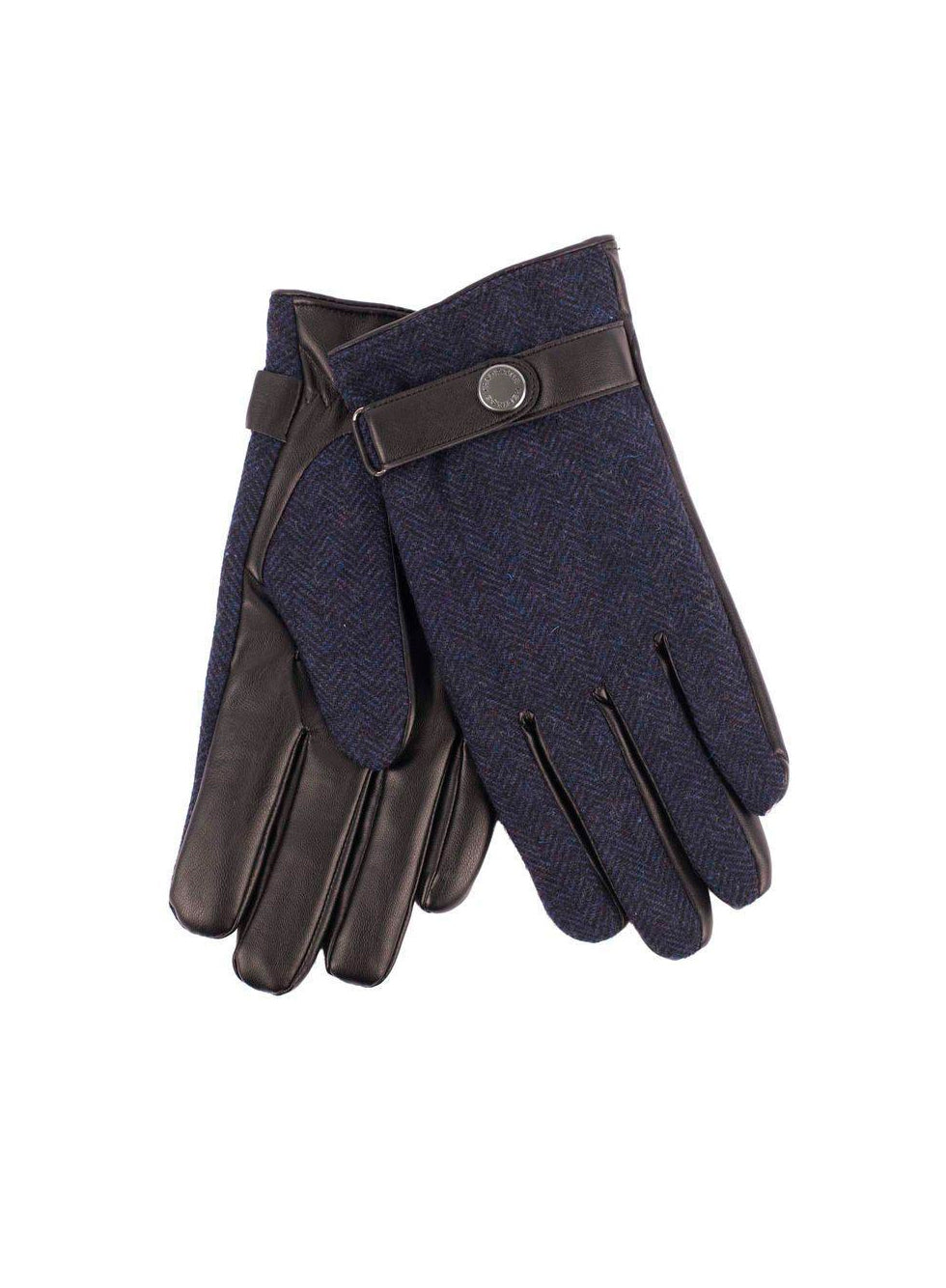 Heritage Traditions Herringbone Stud strap glove Navy