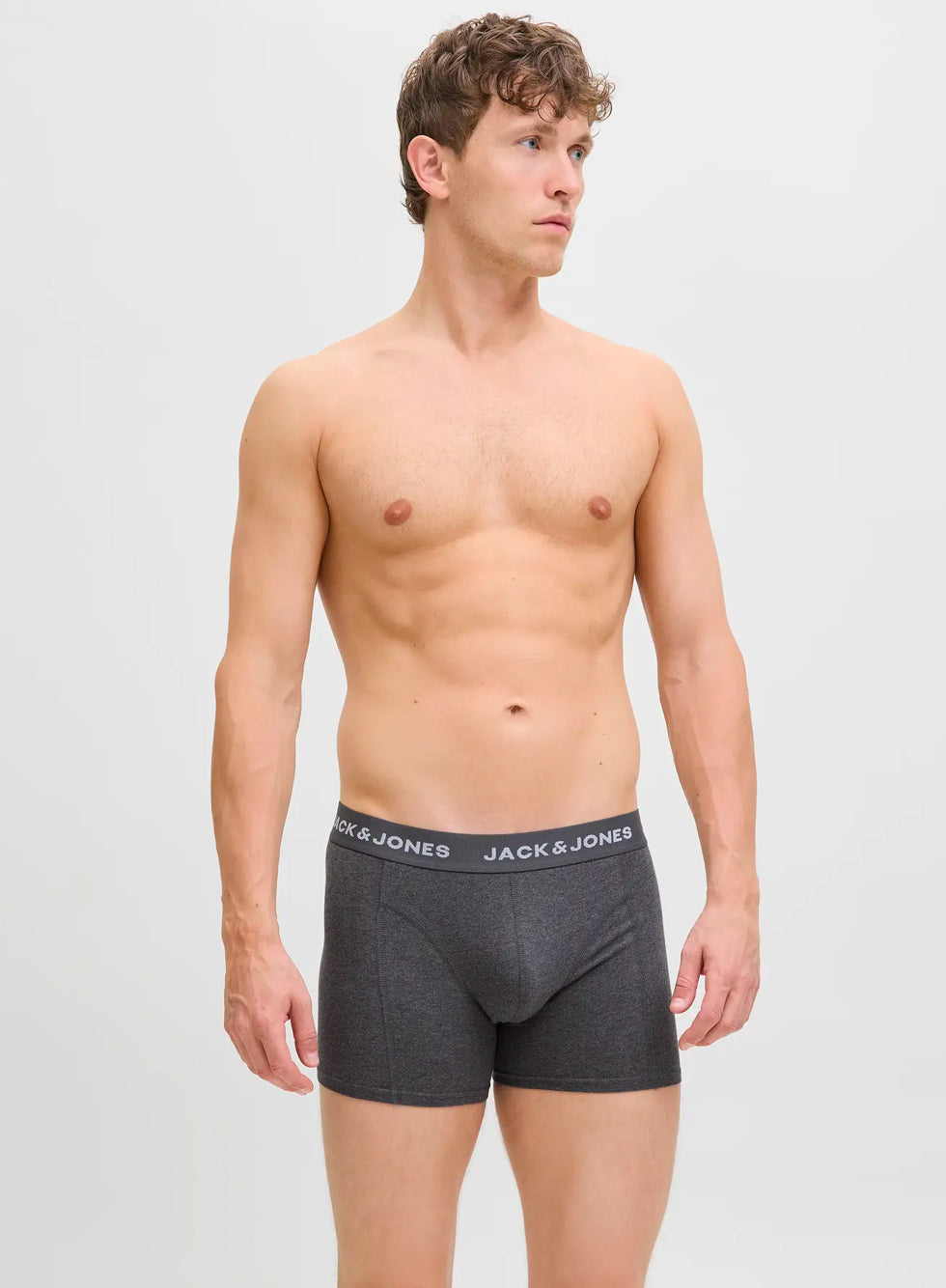 Jack & Jones Mens Underwear Solid Trunks 7 Pack Black / White / Grey