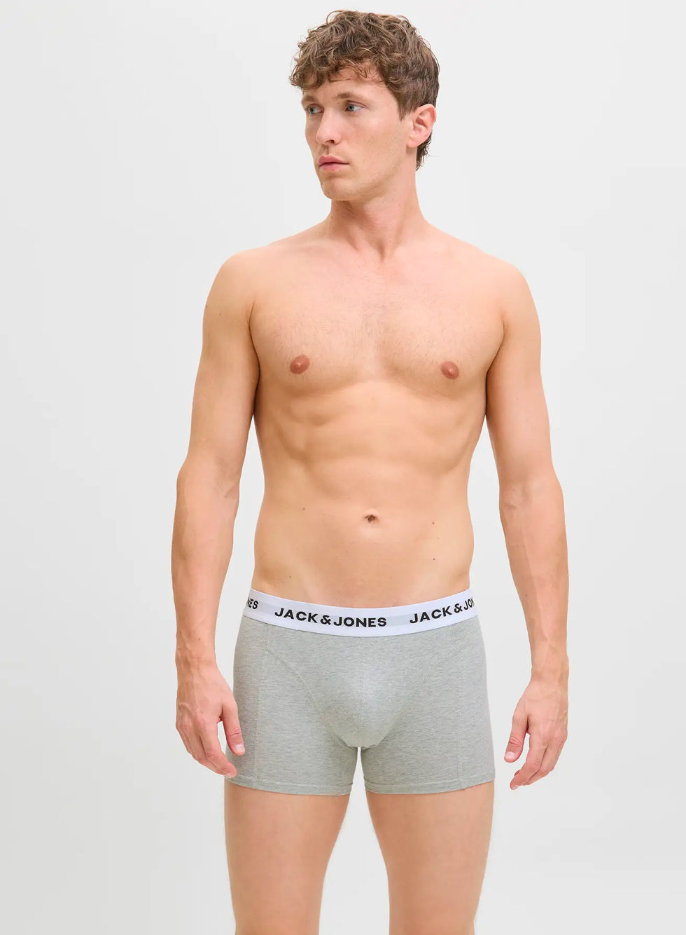 Jack & Jones Mens Underwear Solid Trunks 7 Pack Black / White / Grey