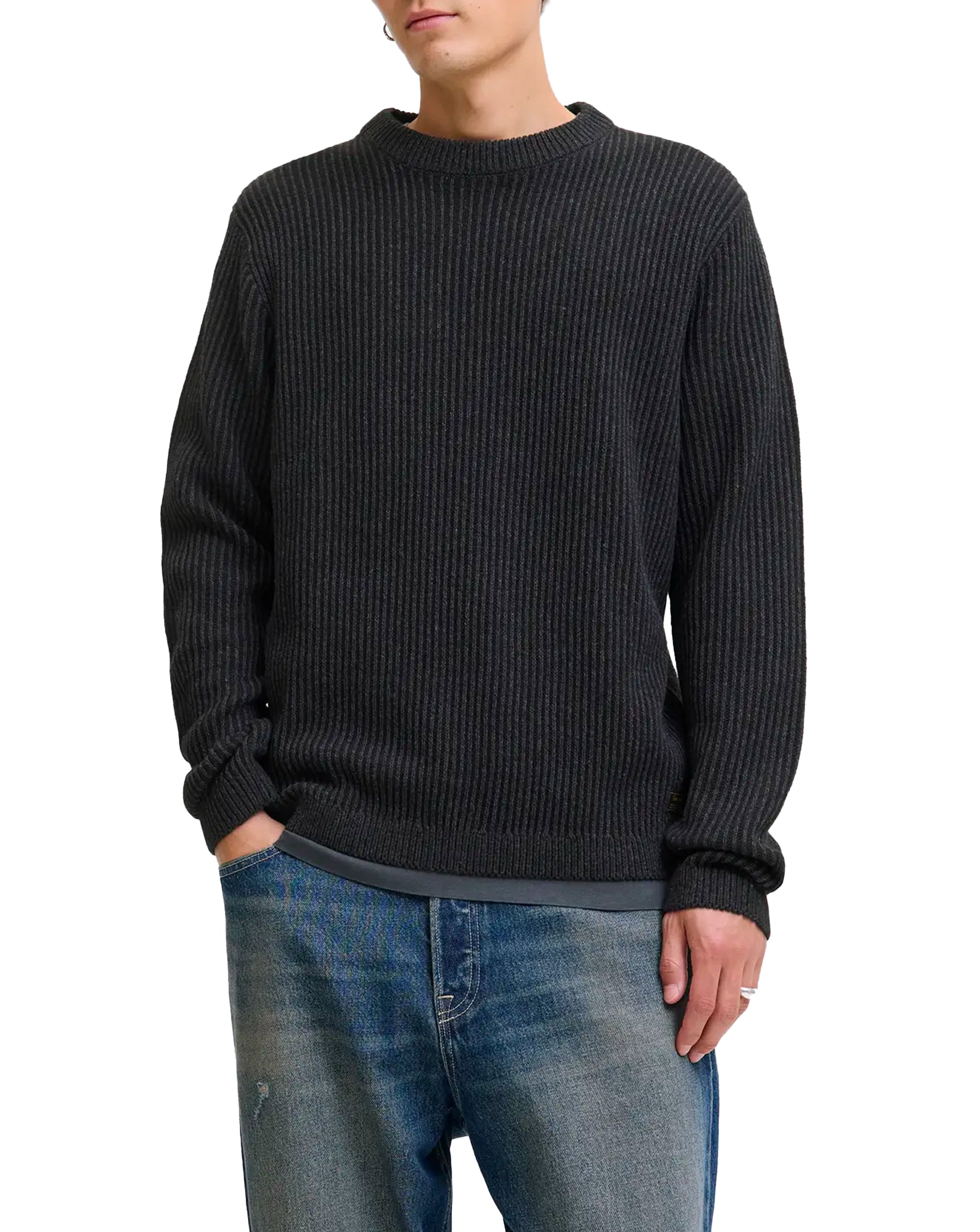 Jack & Jones JJE Dover Knit crew neck BLACK