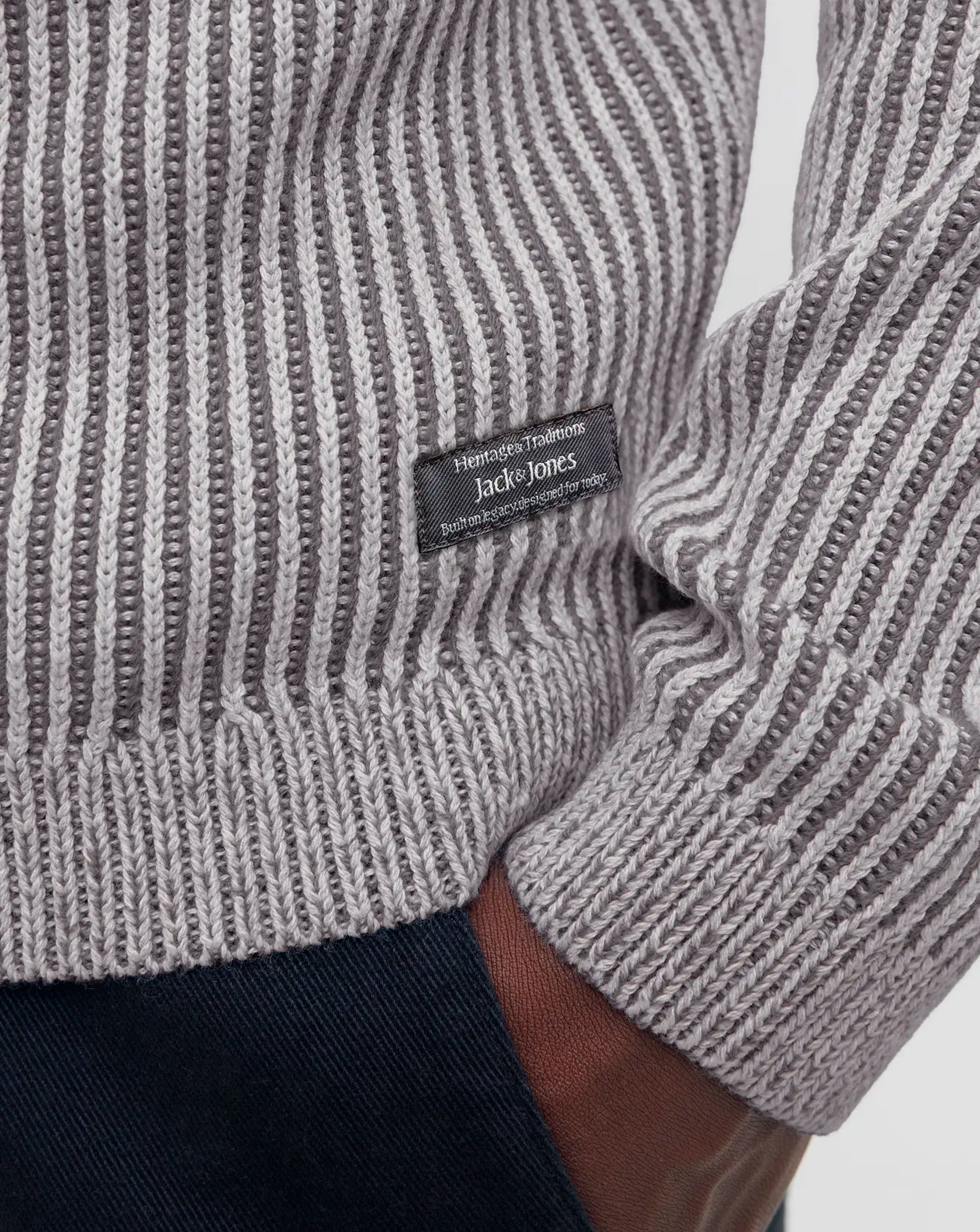 Jack & Jones JJE Dover Knit Crew Neck Sweater – Light Grey Melange