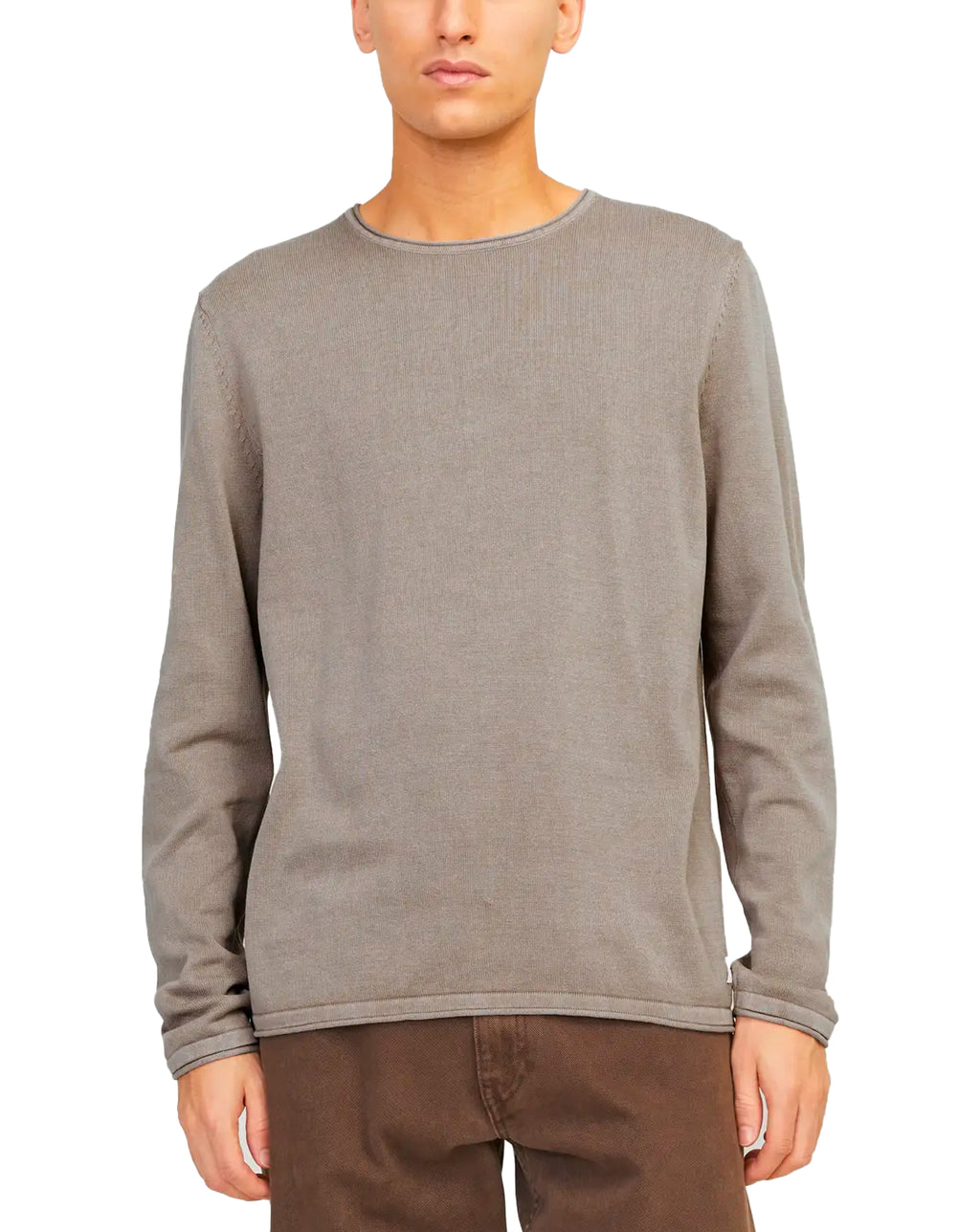 Jack & Jones JJELEO Knit crew neck CROCKERY