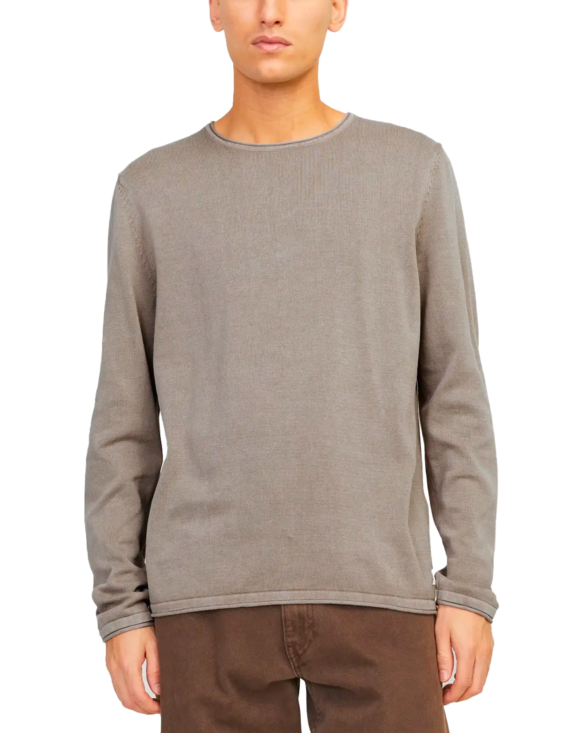 Jack & Jones JJELEO Knit crew neck CROCKERY