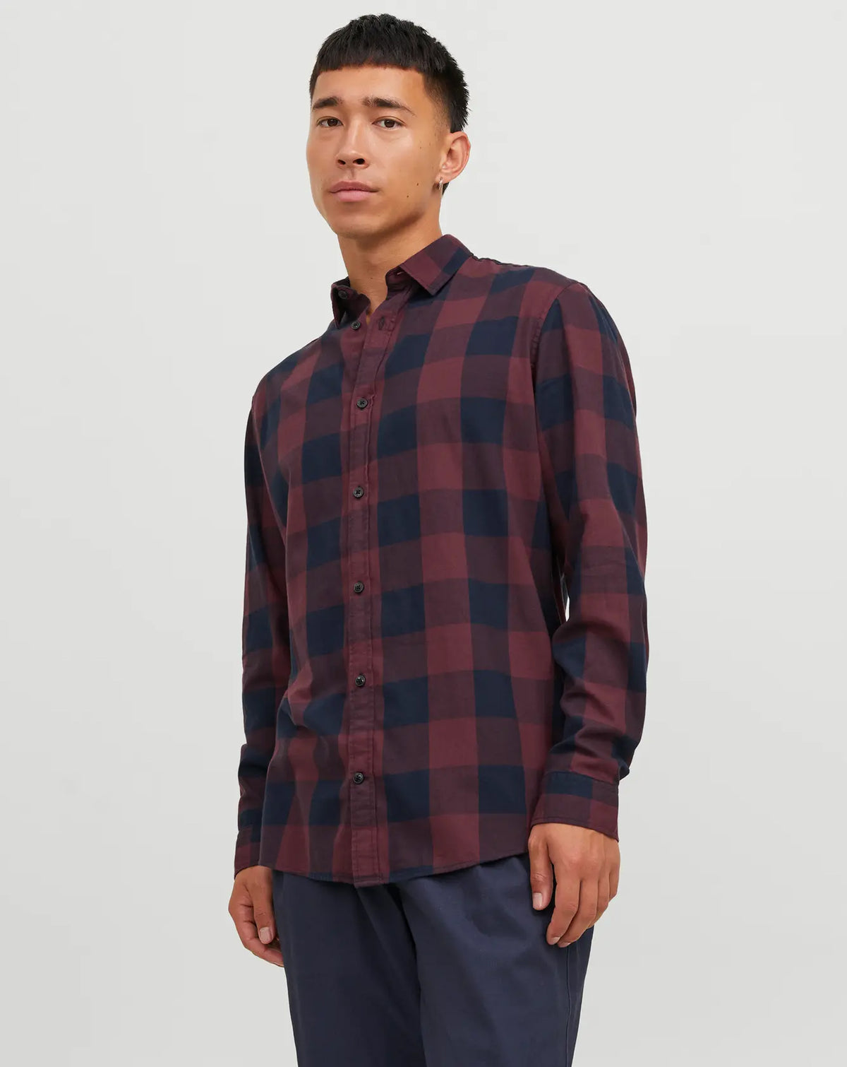 Jack & Jones JJEgingham checked Flannel Long Sleeve Shirt Port Royale