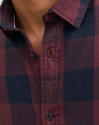 Jack & Jones JJEgingham checked Flannel Long Sleeve Shirt Port Royale