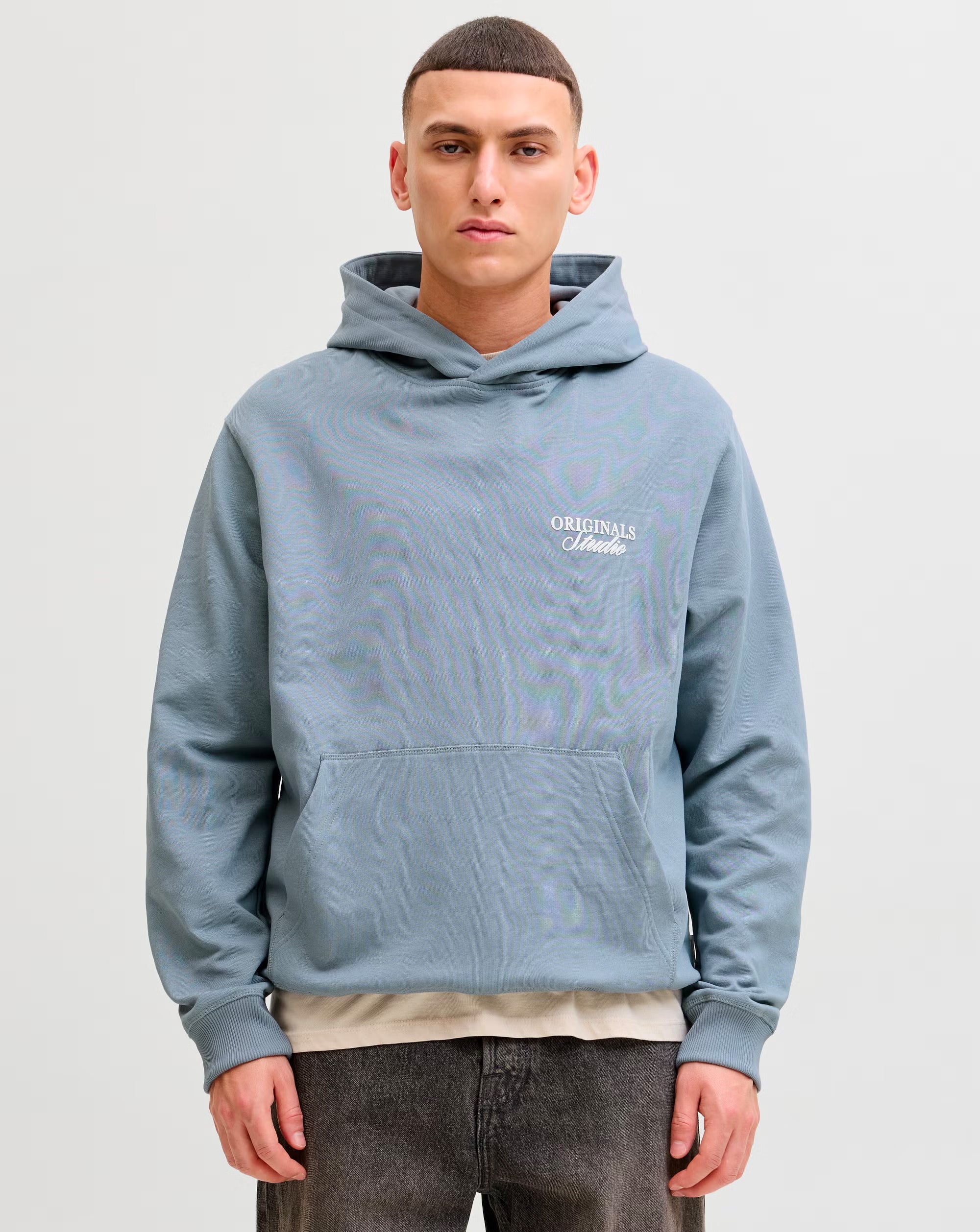 Jack & Jones JJ Overhead Hoodie light brushed with a soft inside finish Tradewinds