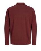 Jack & Jones JPRBLAETHAN POLO Long Sleeve Red / BITTER CHOCOLATE