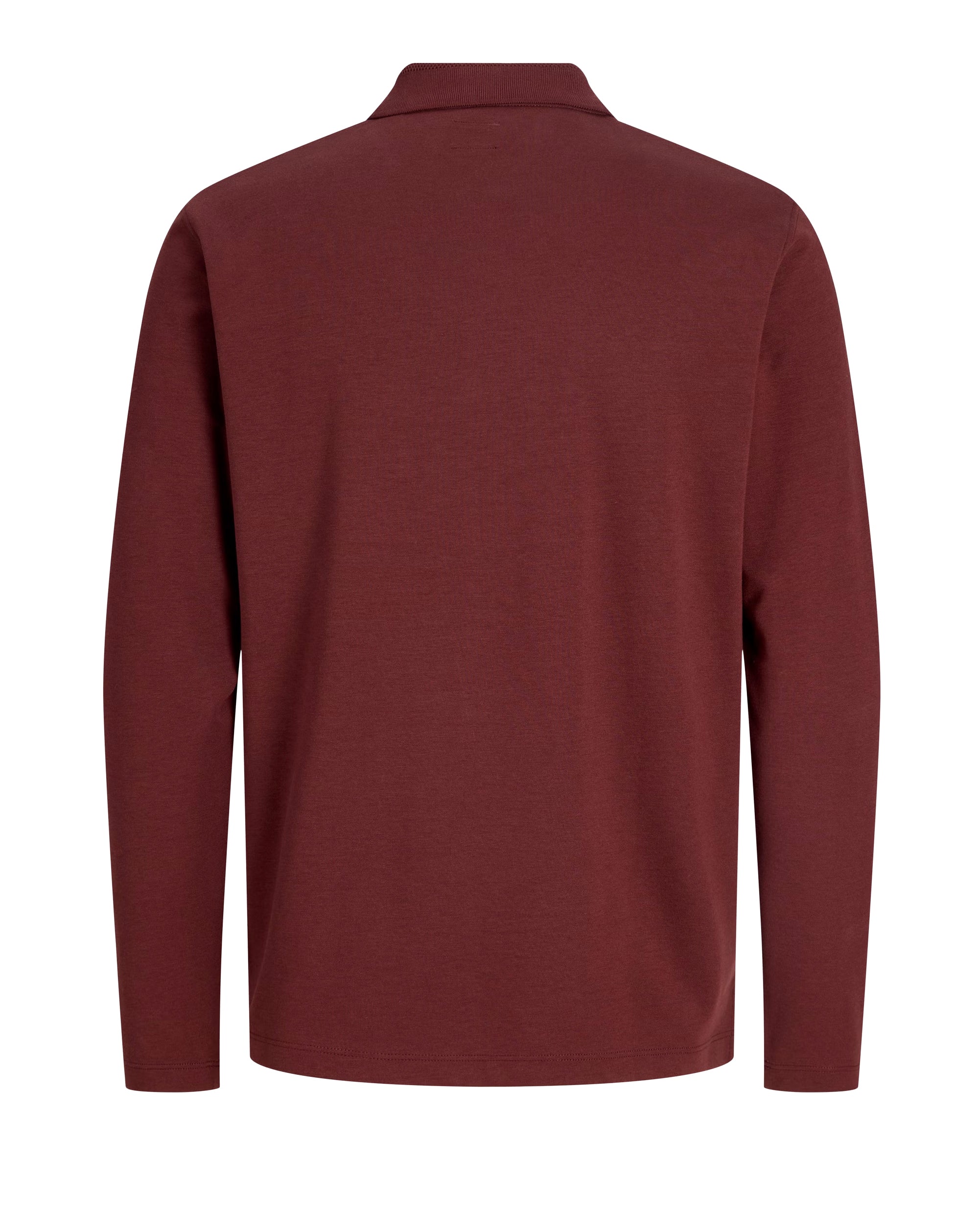 Jack & Jones JPRBLAETHAN POLO Long Sleeve Red / BITTER CHOCOLATE