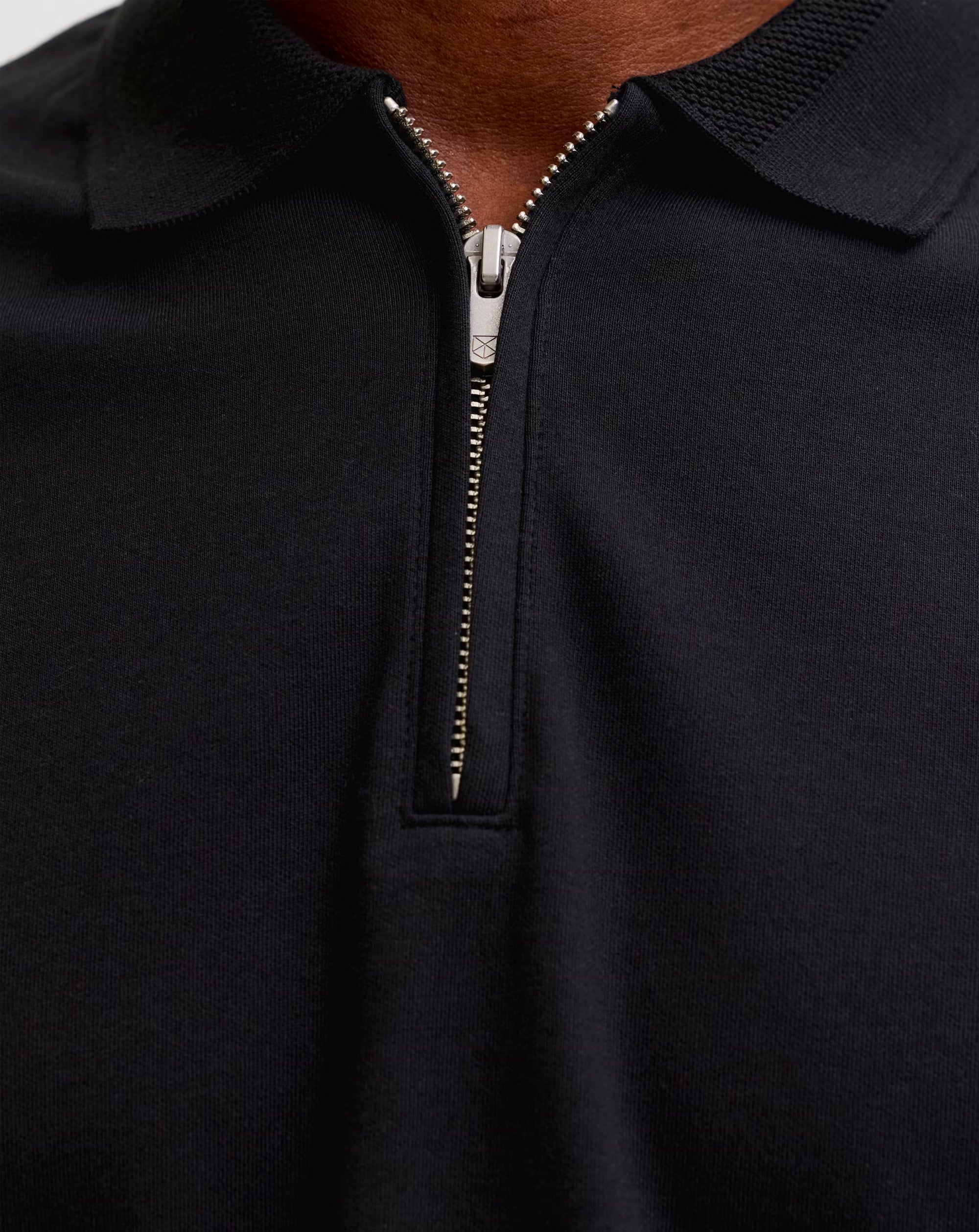 Jack & Jones JPRBLAETHAN POLO Long Sleeve TOP Black