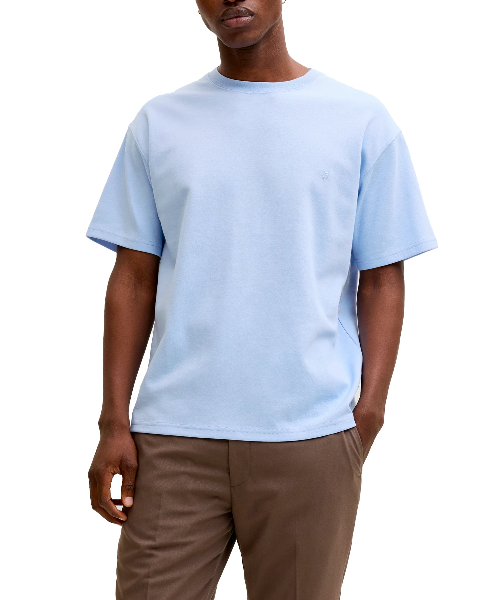 Jack & Jones JPRBLAETHAN SS Logo Tee CHAMBRAY BLUE