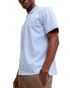 Jack & Jones JPRBLAETHAN Short Sleeve Zip polo CHAMBRAY BLUE