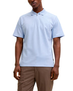Jack & Jones JPRBLAETHAN Short Sleeve Zip polo CHAMBRAY BLUE
