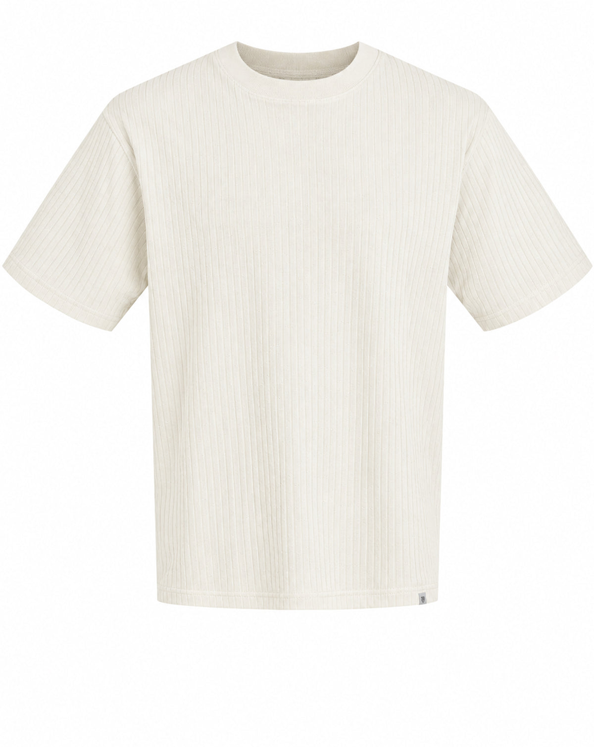 Jack & Jones JPRBLANICHOLAS SS TEE ribbed tee CLOUD DANCER