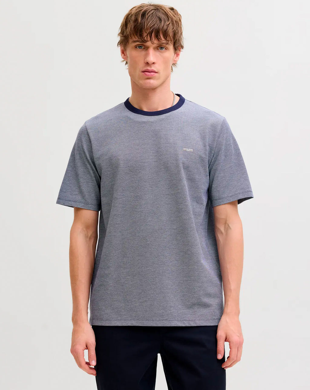 Jack & Jones JPRBLUALVS SS Tee Ln Maritime Blue Melange
