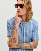 Jack & Jones JPR BLUESUMMER Lin dobby shirt ASHLEY BLUE