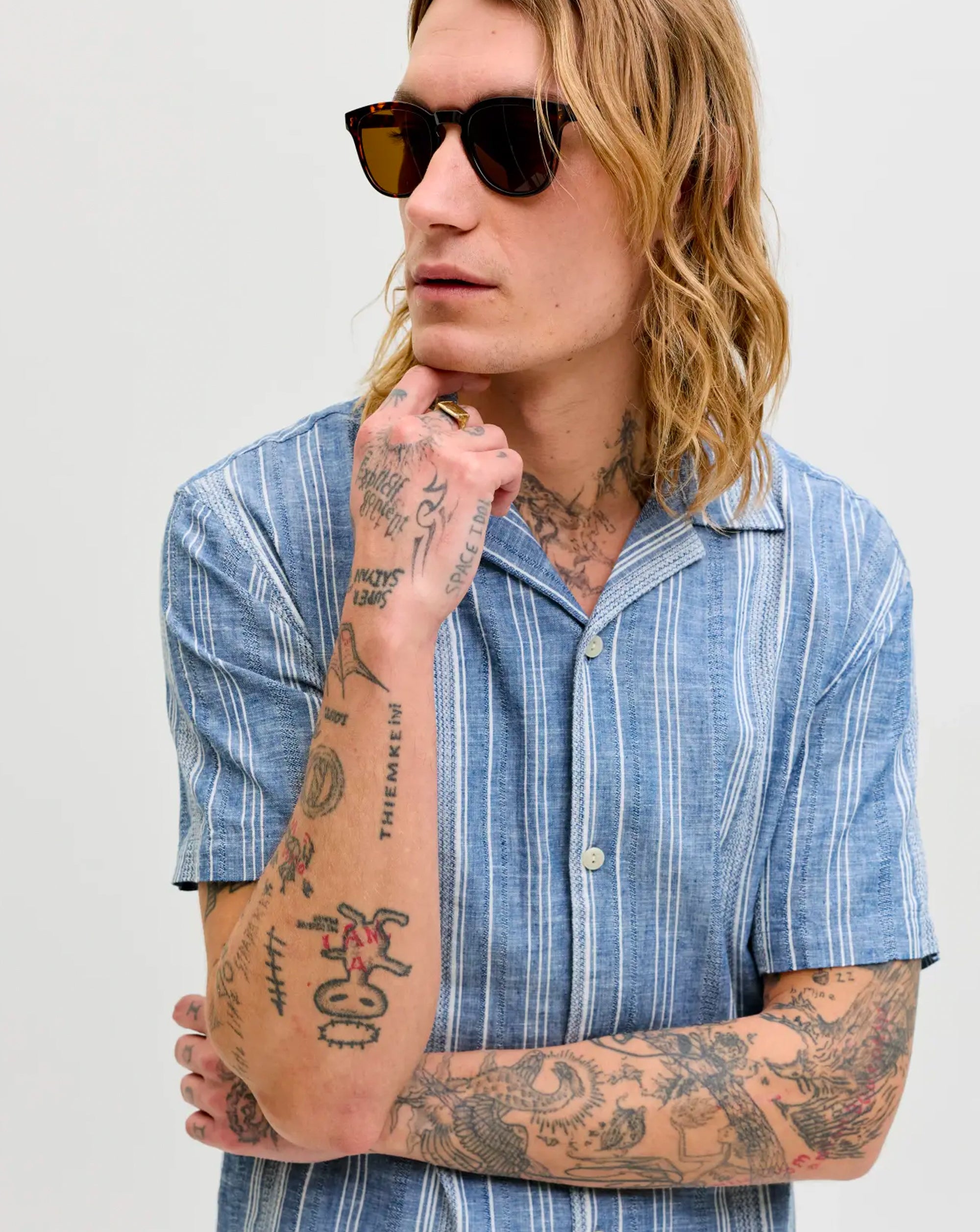 Jack & Jones JPR BLUESUMMER Lin dobby shirt ASHLEY BLUE