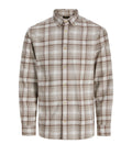 Jack & Jones JPRBluharvey flannel check Long Sleeve Shirt Plaza Taupe