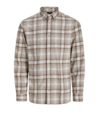 Jack & Jones JPRBluharvey flannel check Long Sleeve Shirt Plaza Taupe