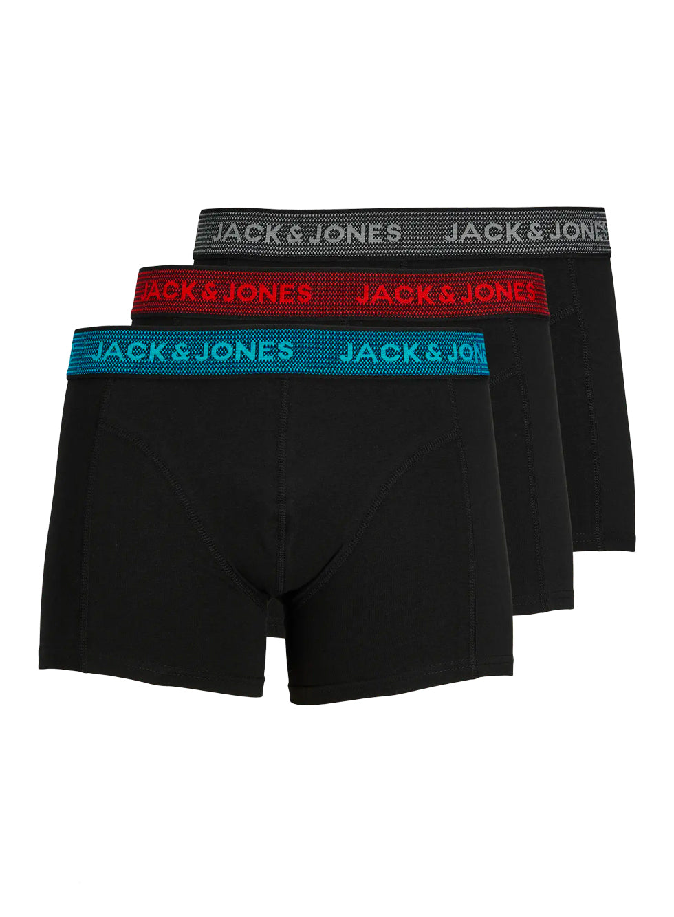 Jack & Jones Underwear waist band Trunks 3 Pack Asphalt/hawaiian