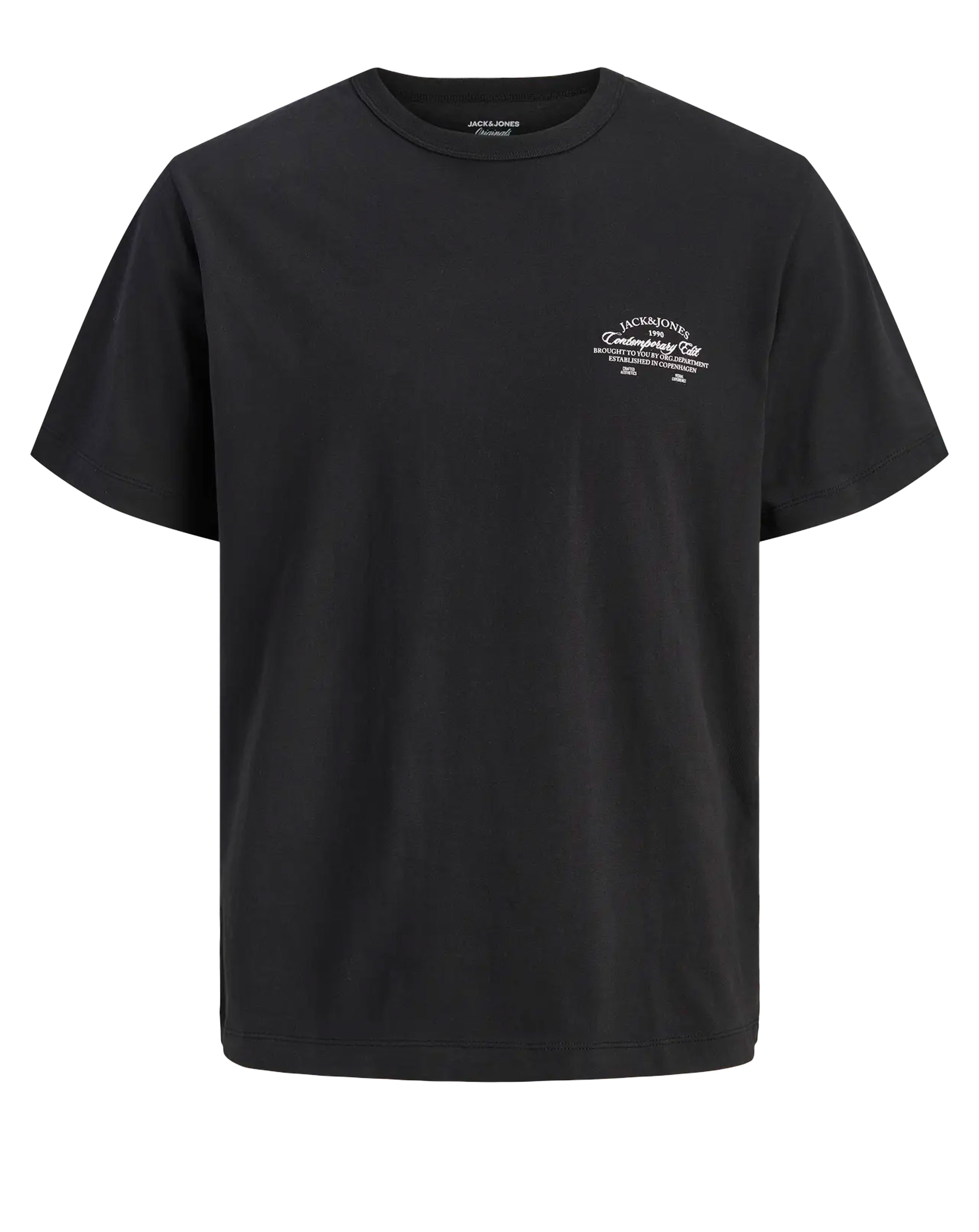 Jack & Jones Jornantucket Script chest tee BLACK