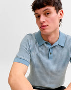 Jack & Jones Knit Polo Short Sleeve Ashley Blue/Twist