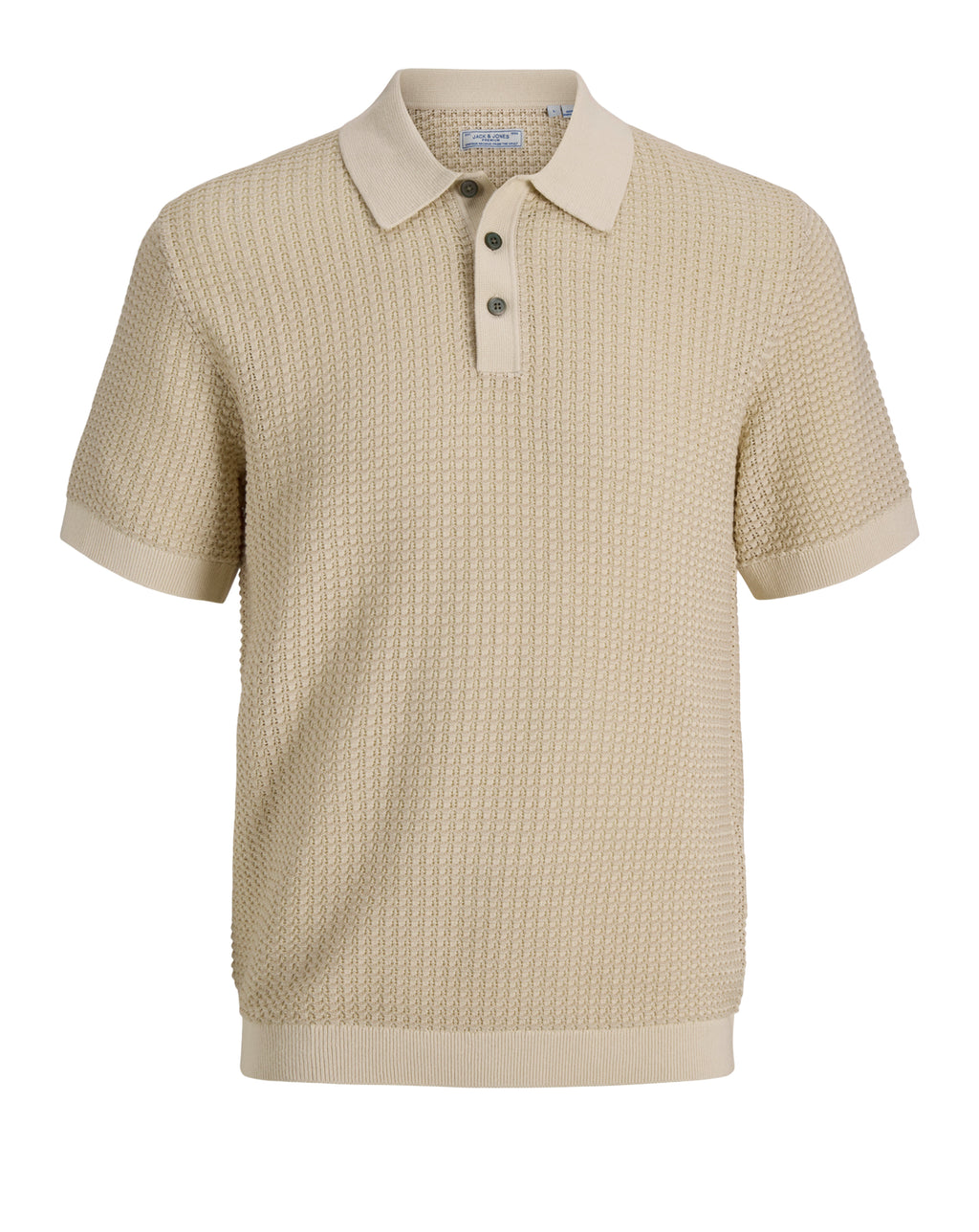 Jack & Jones Knit Polo Short Sleeve Whitecap Gray/Twist
