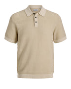 Jack & Jones Knit Polo Short Sleeve Whitecap Gray/Twist