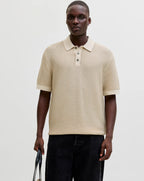 Jack & Jones Knit Polo Short Sleeve Whitecap Gray/Twist