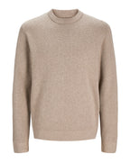 Jack & Jones Milano Stitch Knit Crew Neck Greige / Melange