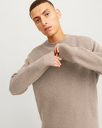 Jack & Jones Milano Stitch Knit Crew Neck Greige / Melange