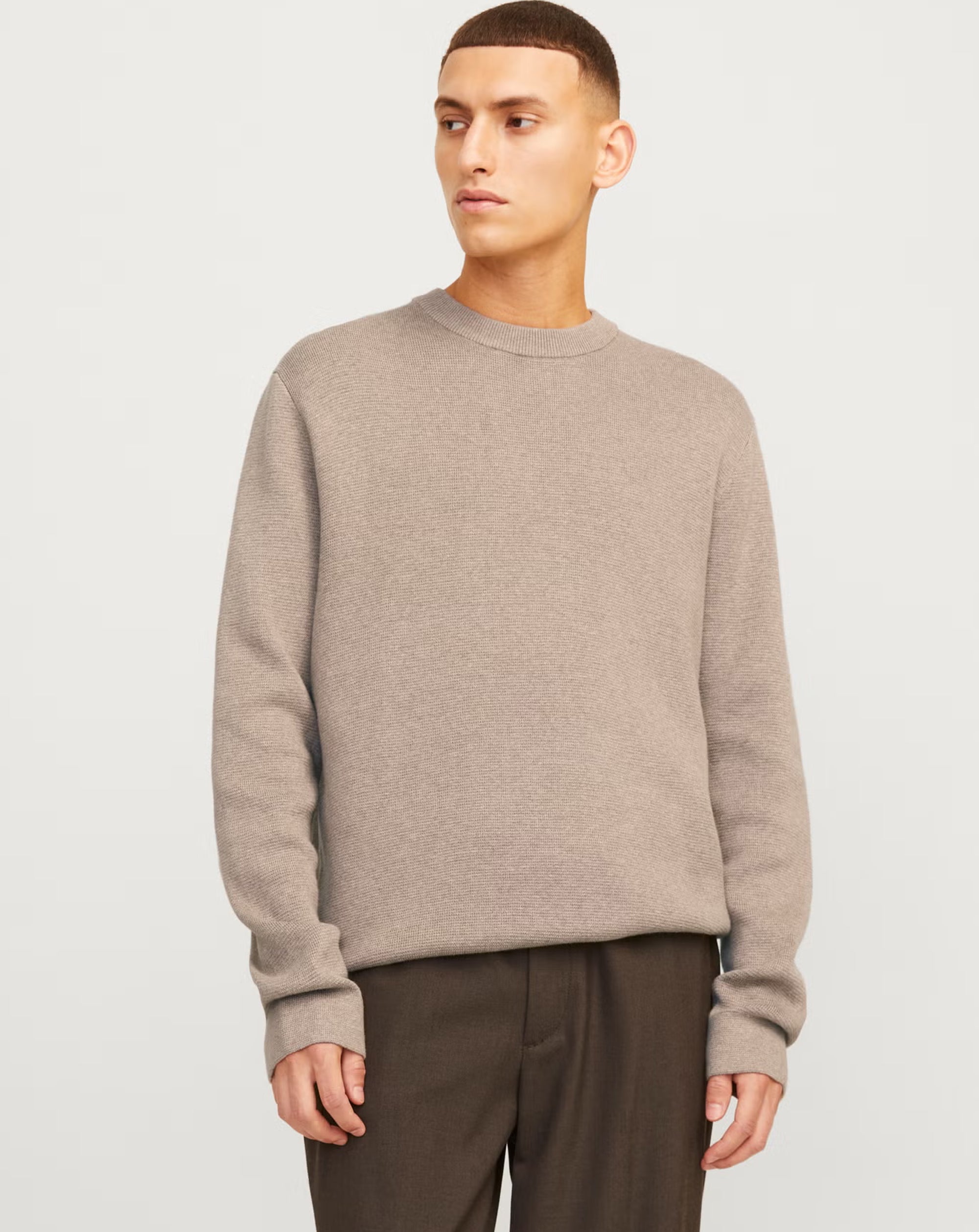 Jack & Jones Milano Stitch Knit Crew Neck Greige / Melange