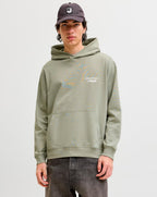 Jack & Jones Overhead Hoodie light brushed with a soft inside finish Seagrass