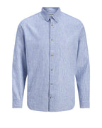 Jack & Jones Stripes Linen Blend Shirt BLUE