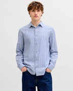 Jack & Jones Stripes Linen Blend Shirt BLUE