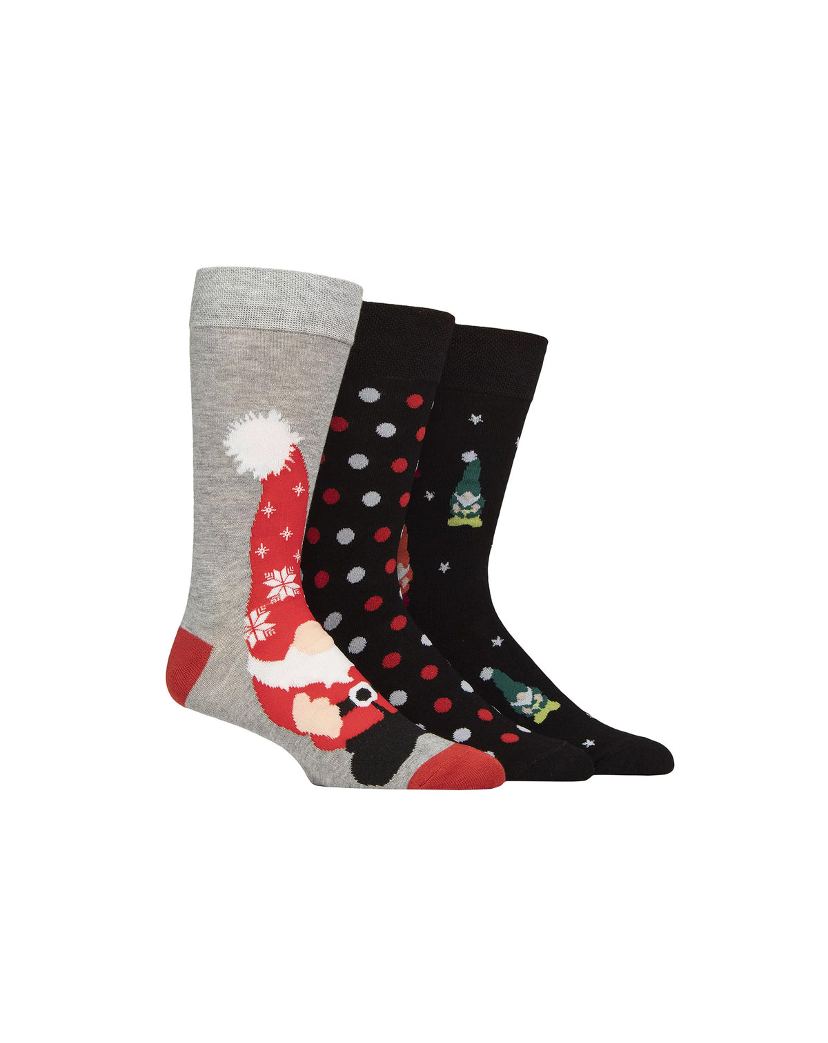 Lazy Panda Mens Bamboo Patterned Christmas 3 Pack Socks GREY