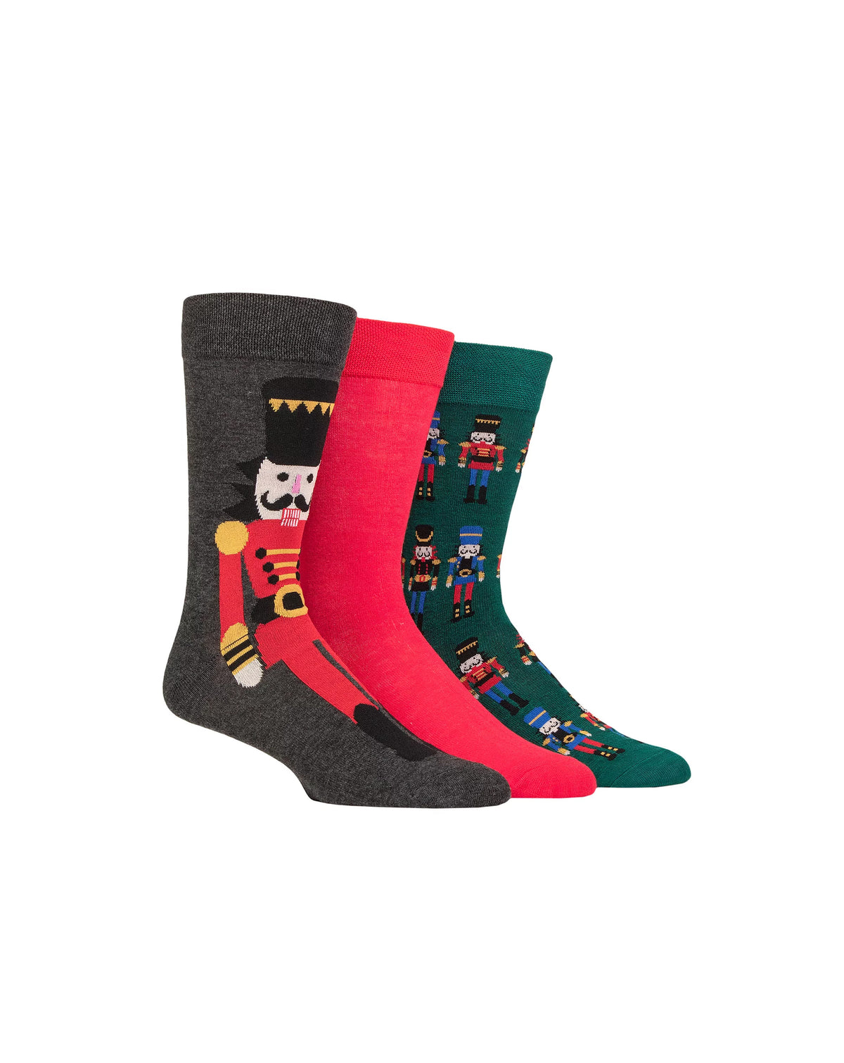 Lazy Panda Mens Bamboo Patterned Christmas 3 Pack Socks RED