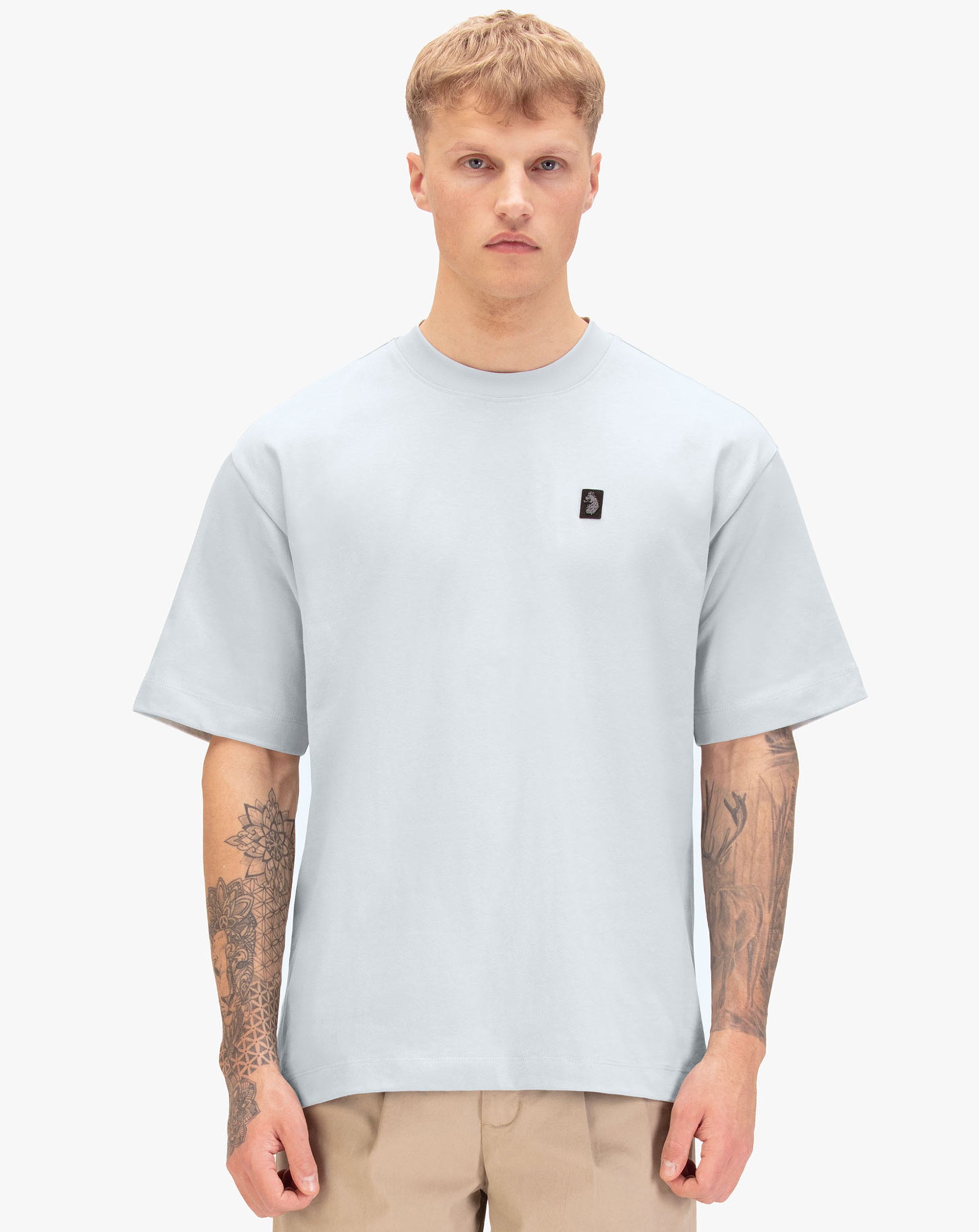 Luke 1977 Clarke crew neck t shirt washed sky blue