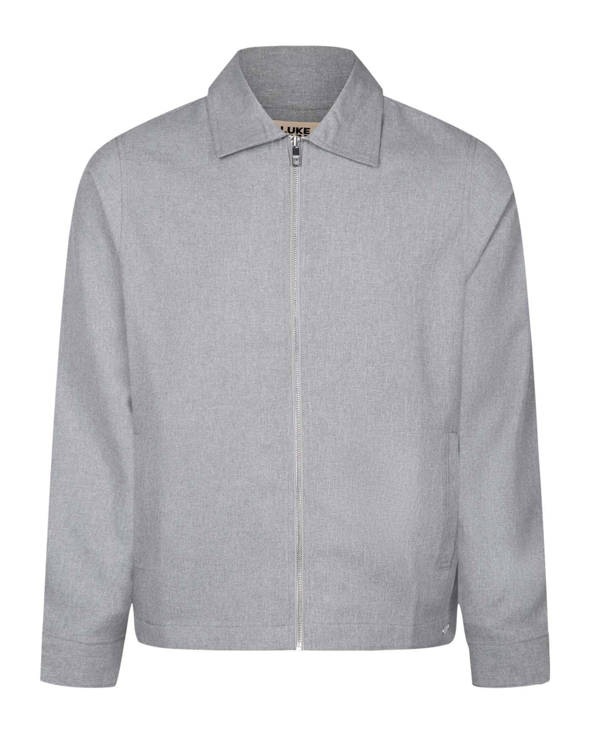 Luke 1977 Emery zip through over shirt Jacket MID GREY MARL