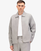 Luke 1977 Emery zip through over shirt Jacket MID GREY MARL