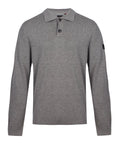 Luke 1977 Fairbanks Knitted Polo Mid Grey Marl