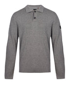 Luke 1977 Fairbanks Knitted Polo Mid Grey Marl