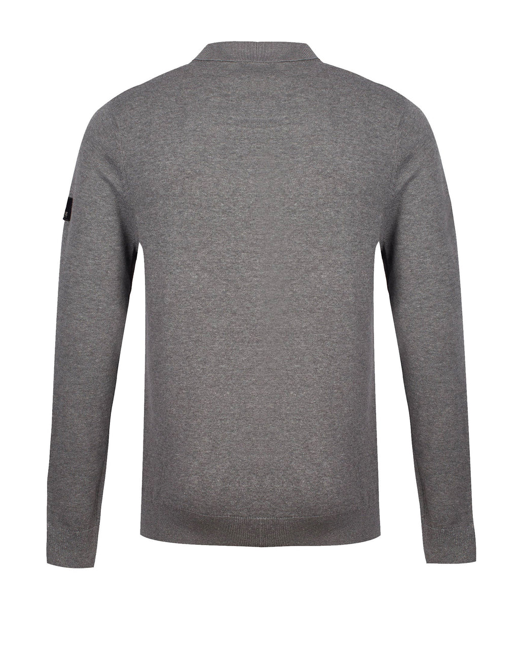 Luke 1977 Fairbanks Knitted Polo Mid Grey Marl