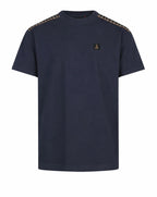 Luke 1977 Firth Regular Fit T-Shirt Shoulder Check Panels 180GSM DARK NAVY