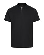 Luke 1977 Henry ribbed Short Sleeve polo shirt BLACK