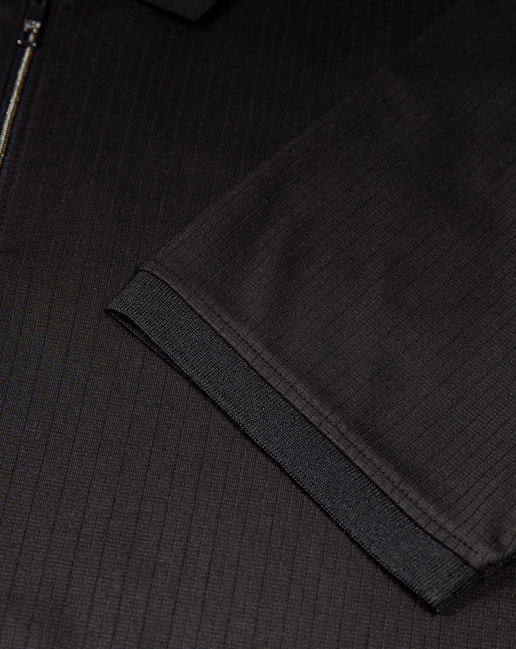 Luke 1977 Henry ribbed Short Sleeve polo shirt BLACK