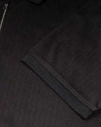 Luke 1977 Henry ribbed Short Sleeve polo shirt BLACK
