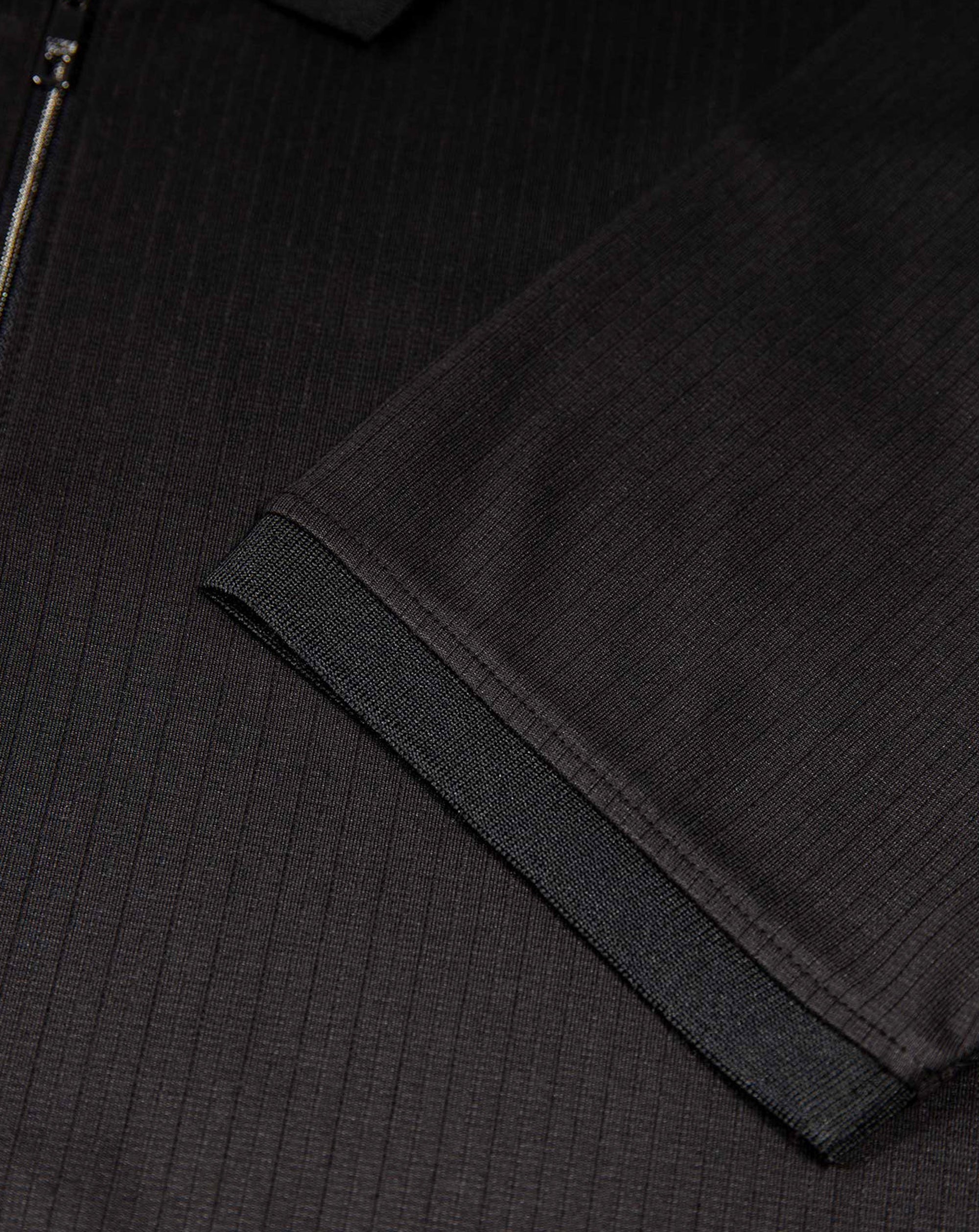 Luke 1977 Henry ribbed Short Sleeve polo shirt BLACK