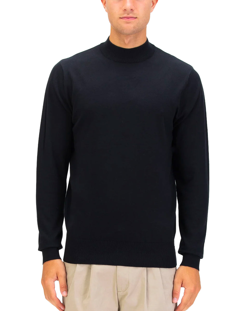 Luke 1977 Jenson 1000 Rib Neck Knitted Jumper - Black